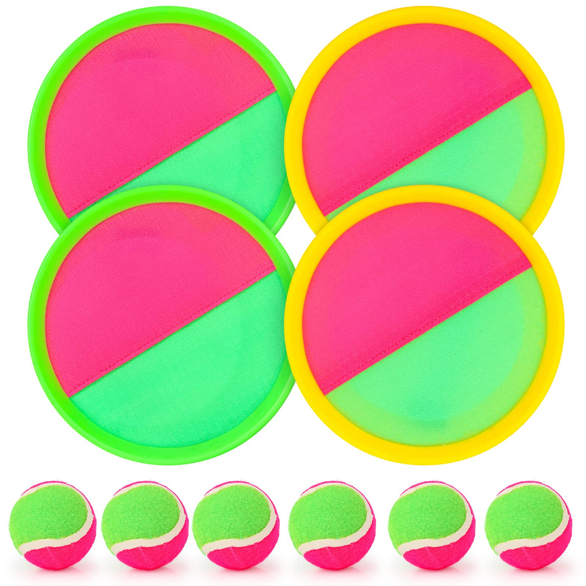 Hxezoc Toss and Catch Paddle close-up, sturdy and waterproof for outdoor family play.