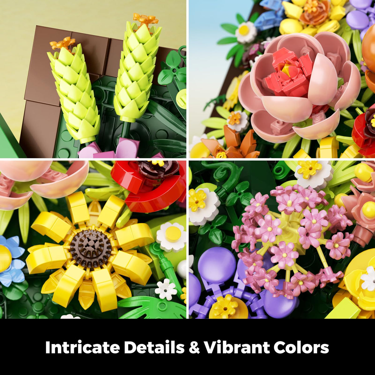 HXTTBD Pretty Spring Flower Sea Bouquet with daisies and narcissus for cheerful accents