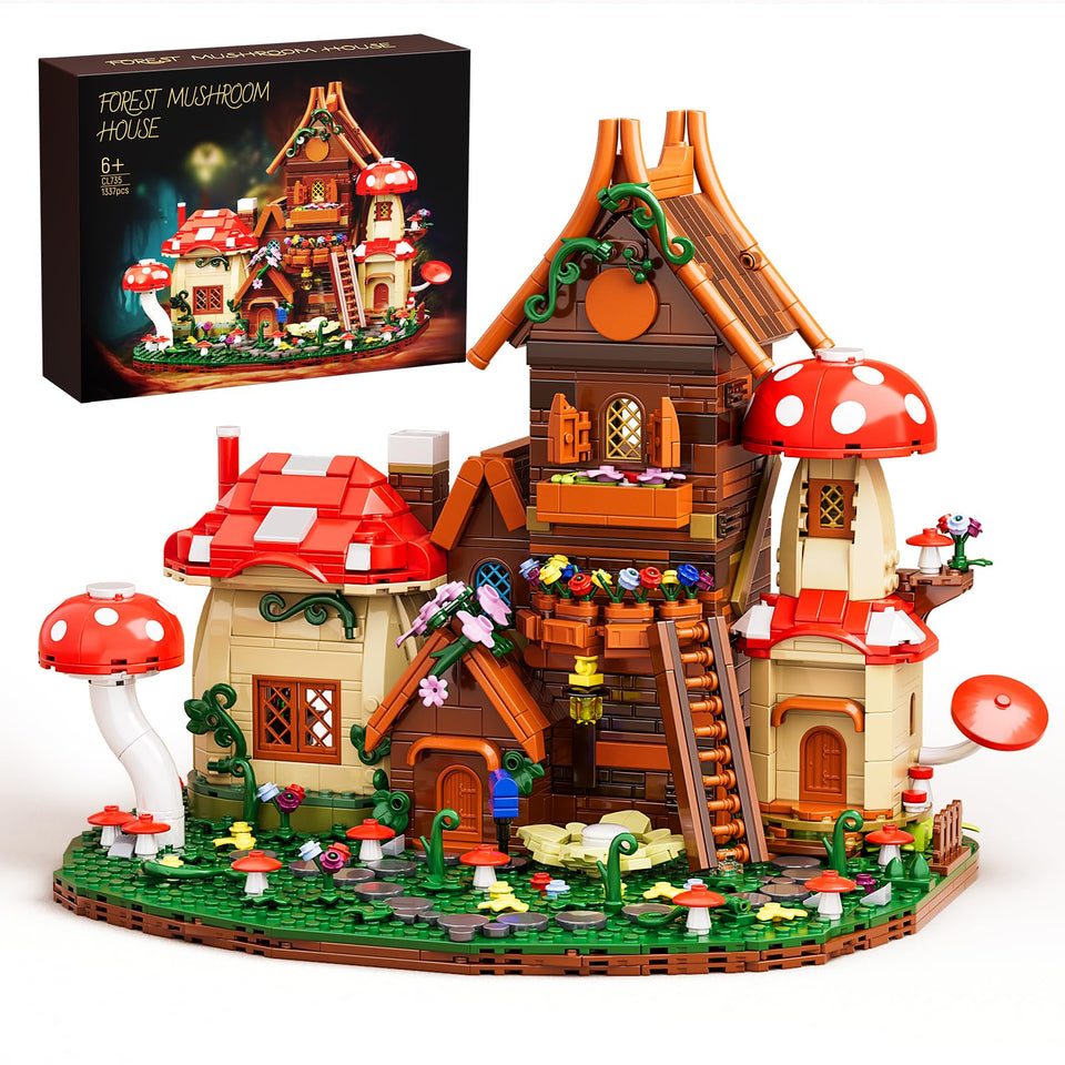 HXTTBD forest mushroom house roof in red, boosts imaginative play sessions.