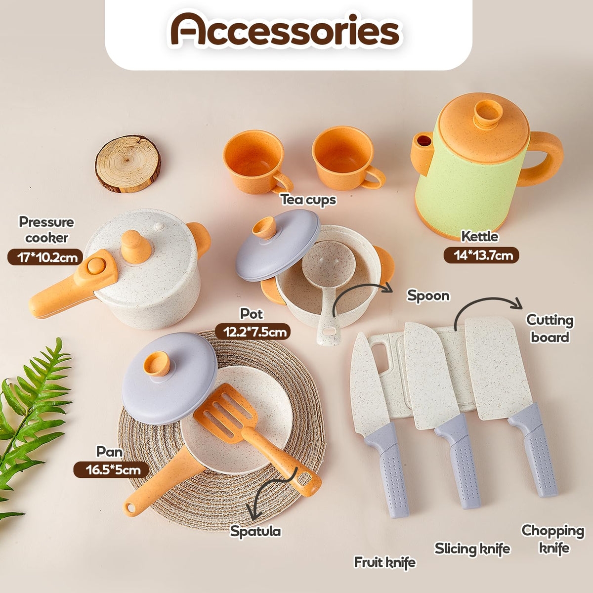 HYAKIDS frying pan with bright finish encouraging creative cooking play.