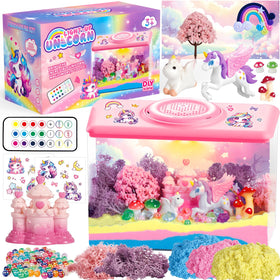 HYASIA unicorn light-up terrarium kit offers a colorful LED garden for creative play.
