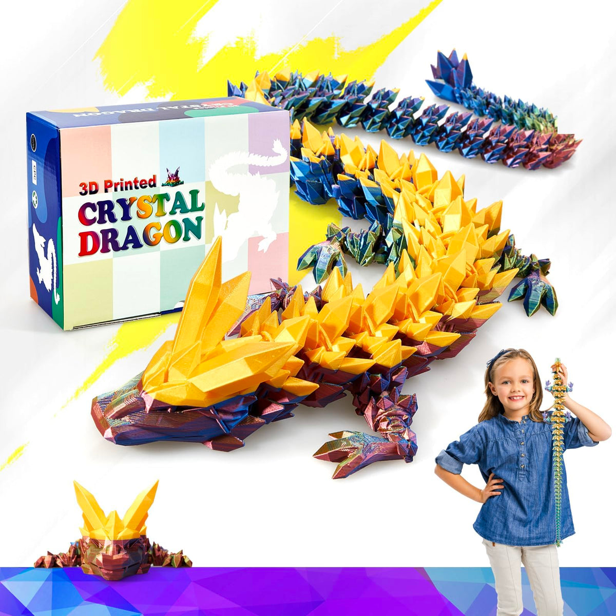 HyBaiS 24-inch dragon front view, bold desk decor that commands attention.