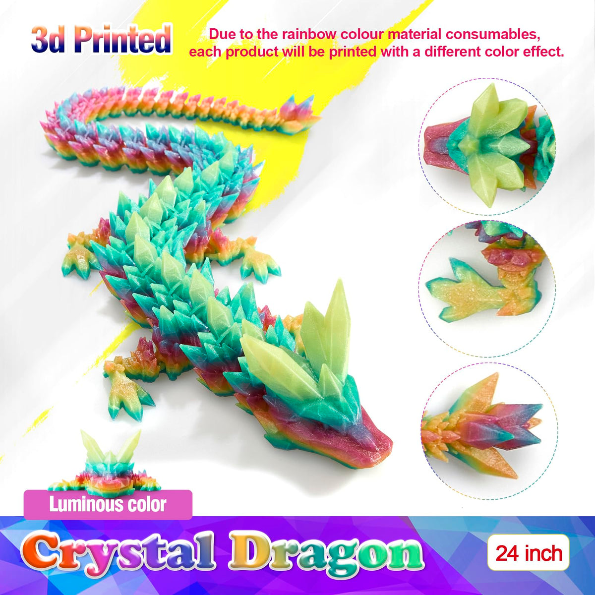 HyBaiS poseable 3D dragon figure showing articulated joints for dynamic poses.
