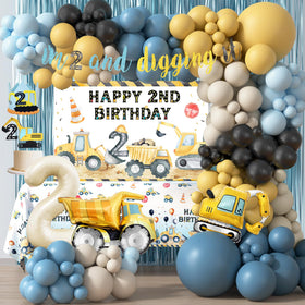 HYCSANBAO construction birthday backdrop for a 2nd party photo moments