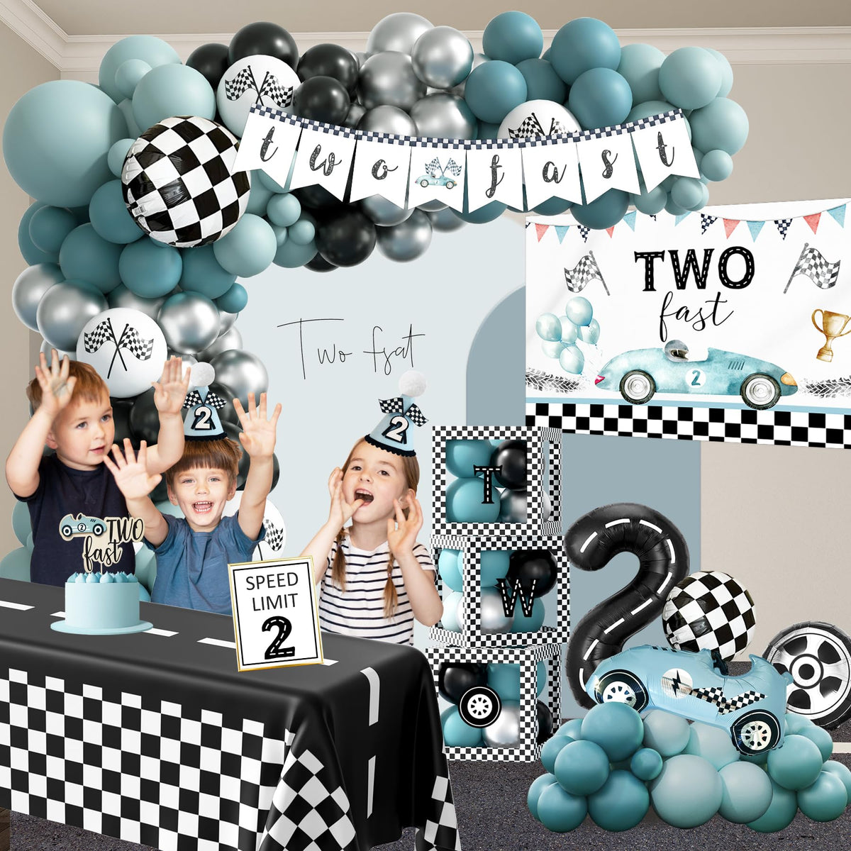 HYCSANBAO number 2 foil balloon as a bold centerpiece