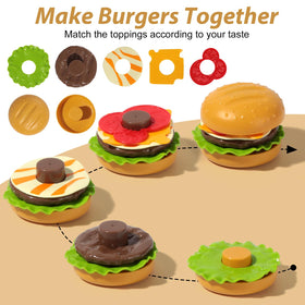 Hydeem 80-pcs pretend play food fries, adds variety to kitchen role-play.
