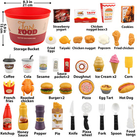 Hydeem 80-pcs pretend play food ice cream, supports sharing during pretend desserts.
