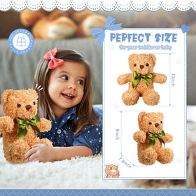 HyDren 10-inch brown plush bear in focus, ideal for bedtime cuddles.