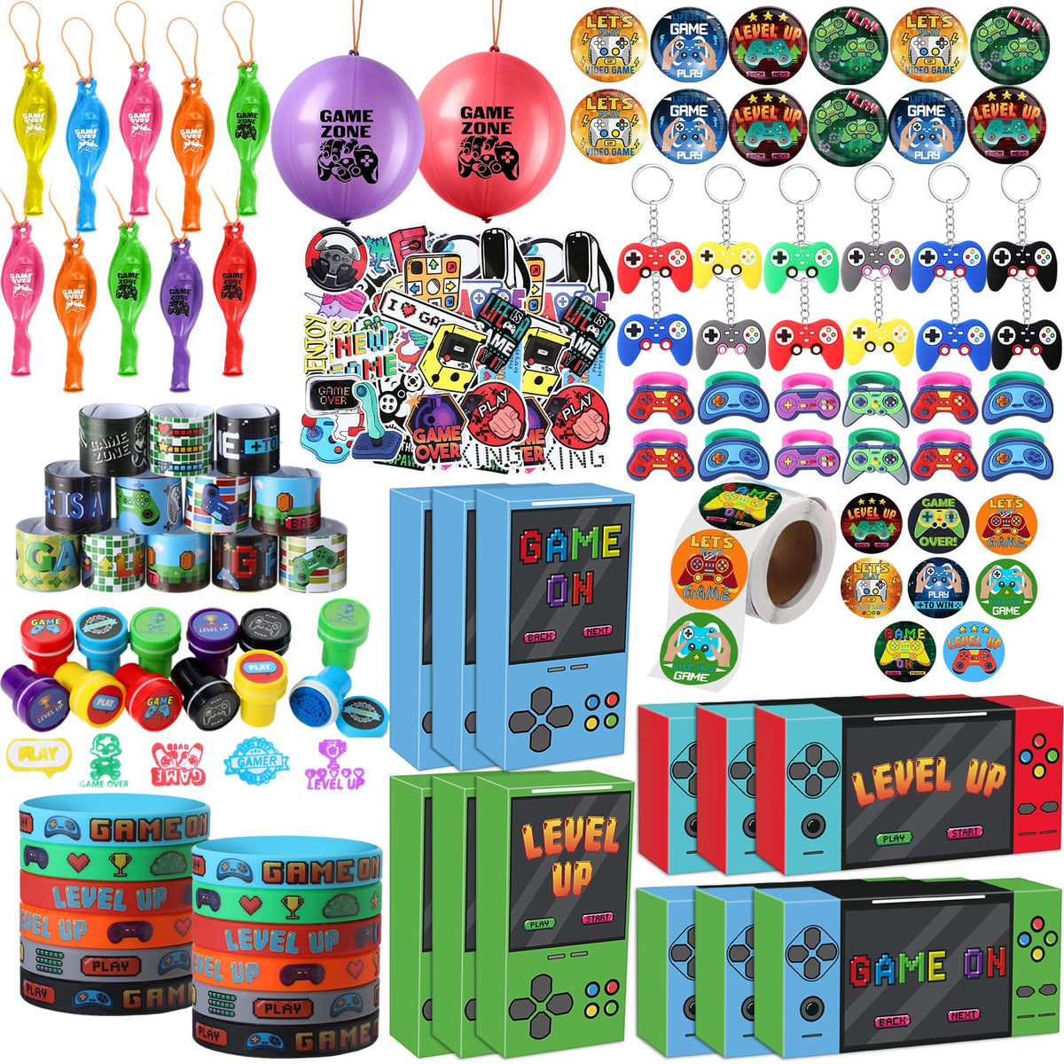 HyDren gift boxes with vibrant gamer designs ideal for party favors