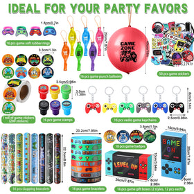 HyDren 179 Pcs punch balloons with game icons for lively party entertainment