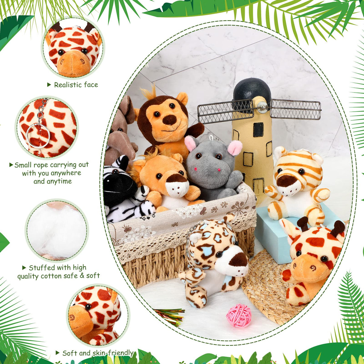 HyDren tiger plush with clip, ideal as classroom prizes.