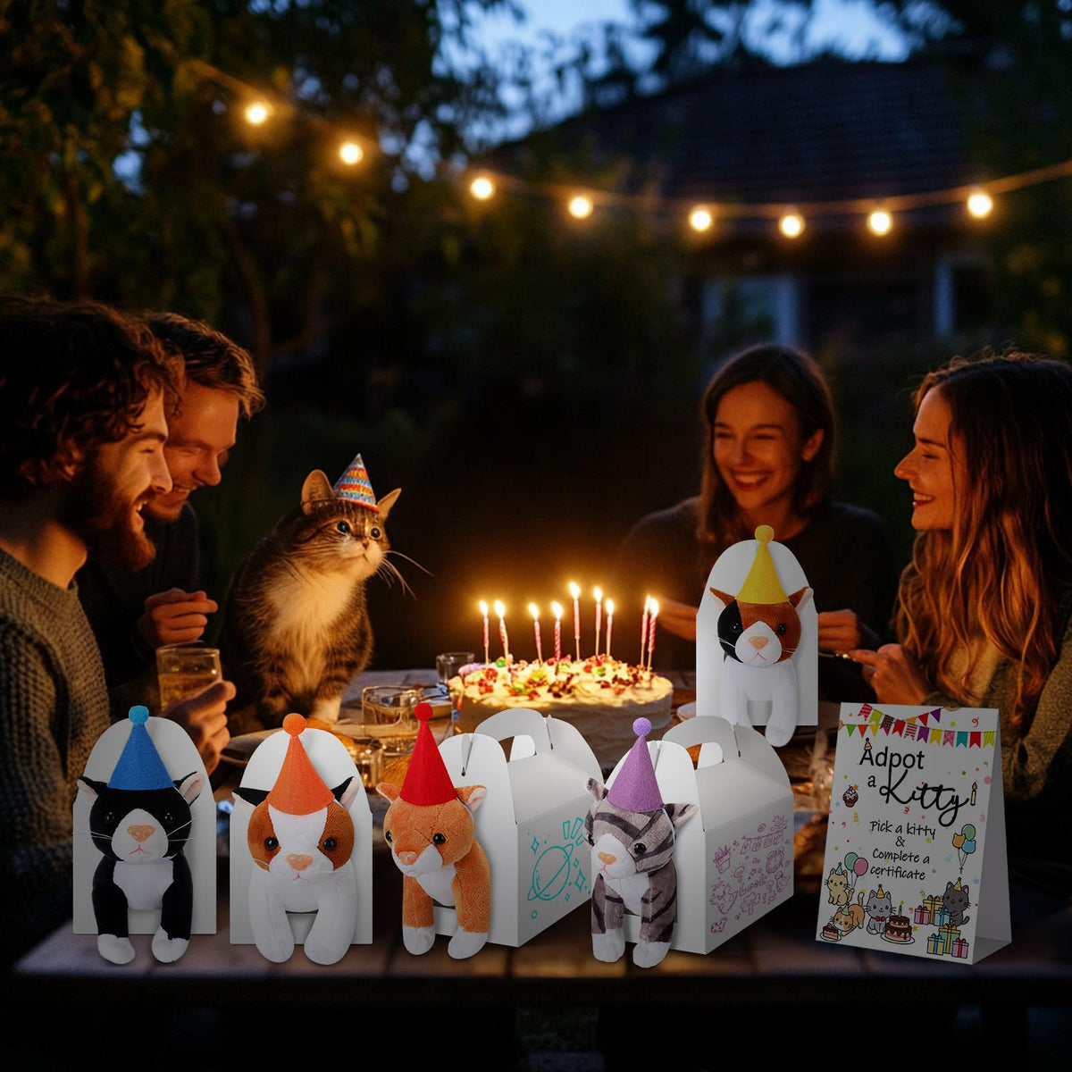 HyDren adopt party display demonstrates complete party favors for guests