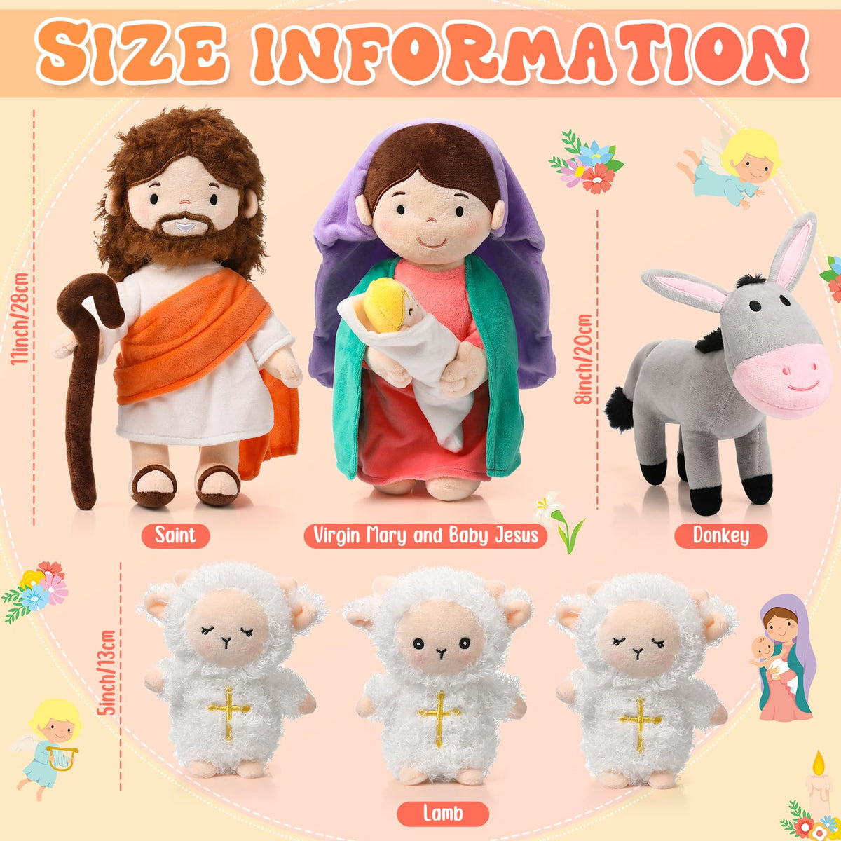 HyDren donkey with lambs plush for imaginative play and storytelling