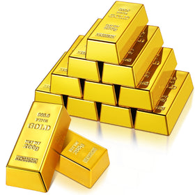 HyDren fake gold bars 12-pack with engravings for a realistic prop look.