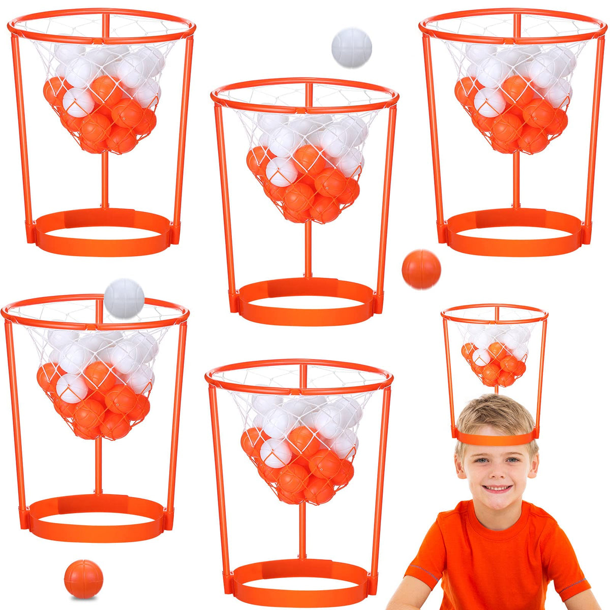 HyDren head hoop game set shown being assembled for quick party fun.