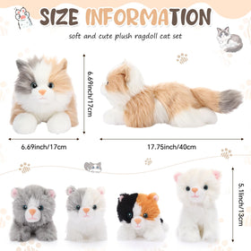 HyDren ragdoll cat set: four kittens tucked in mother's belly via zipper.