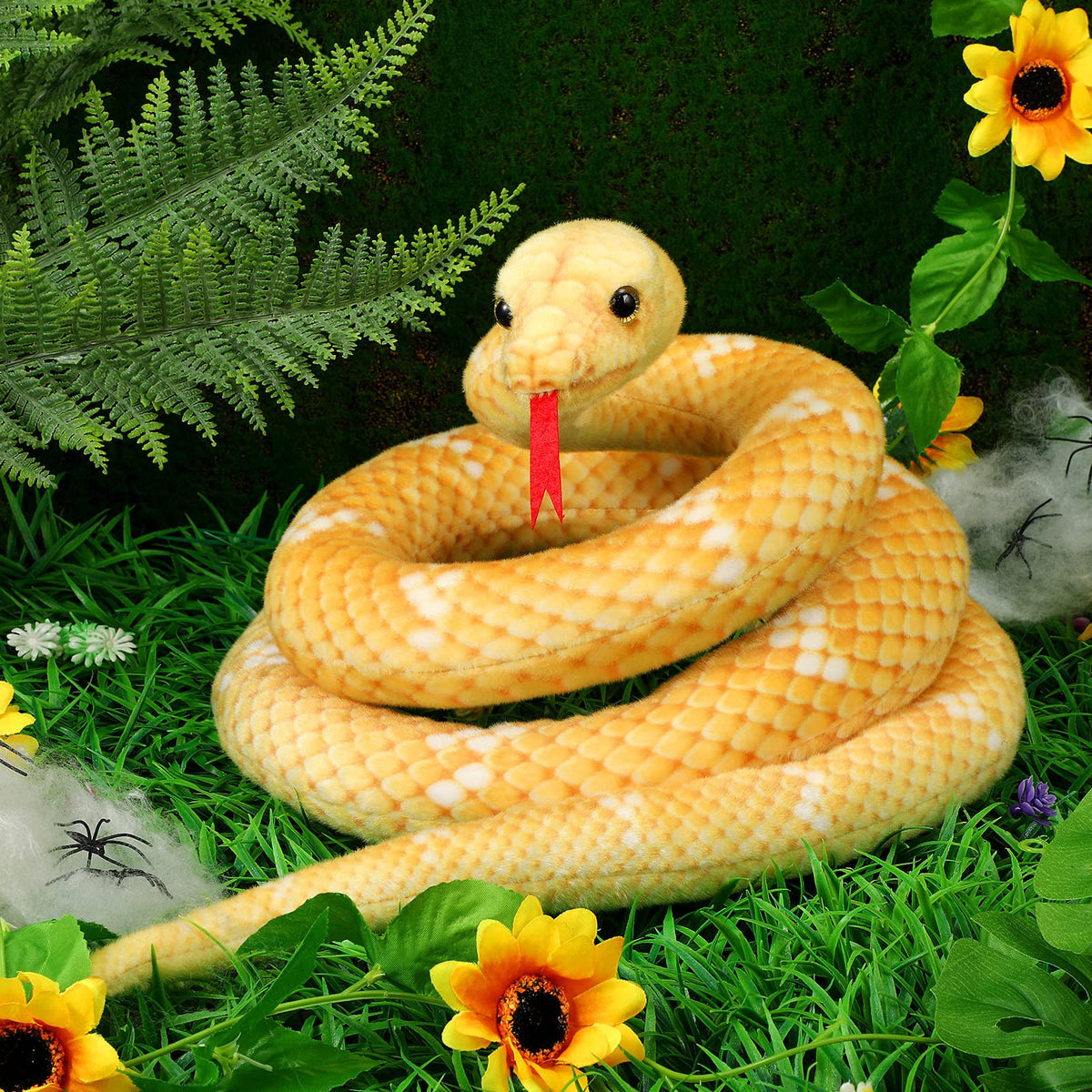 HyDren yellow snake toy doubles as Halloween or party prop.