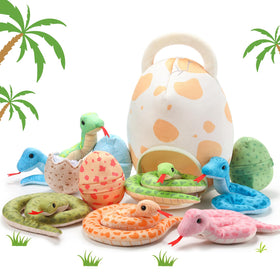 HyDren snake plush set displayed together for imaginative play and storytelling.