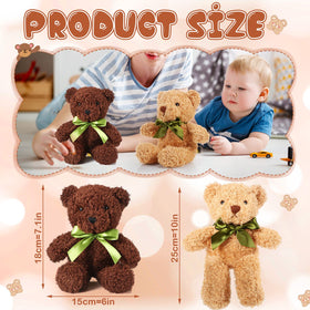 HyDren soft plush bear with satin bow, a cuddly 10-inch companion for kids.