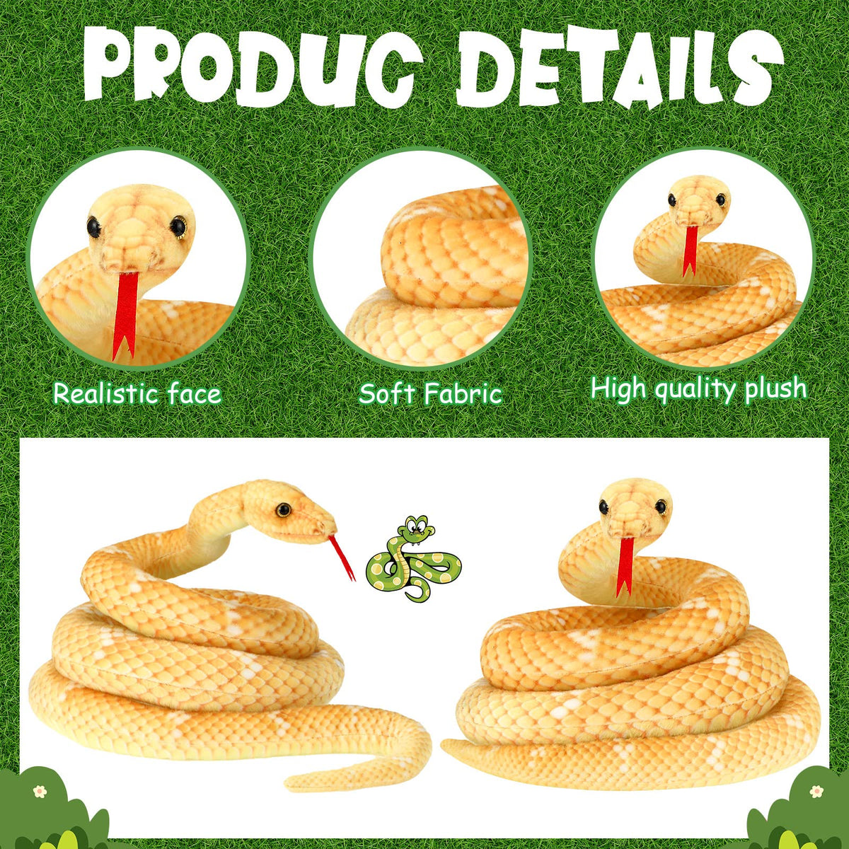 HyDren soft polyester snake plush offers durable everyday comfort.