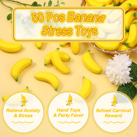 Black mesh storage bag with banana stress toys for organization