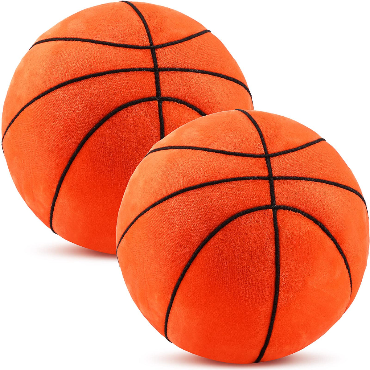 HyDren two-pack plush basketball pillows for kids, soft and durable for play.