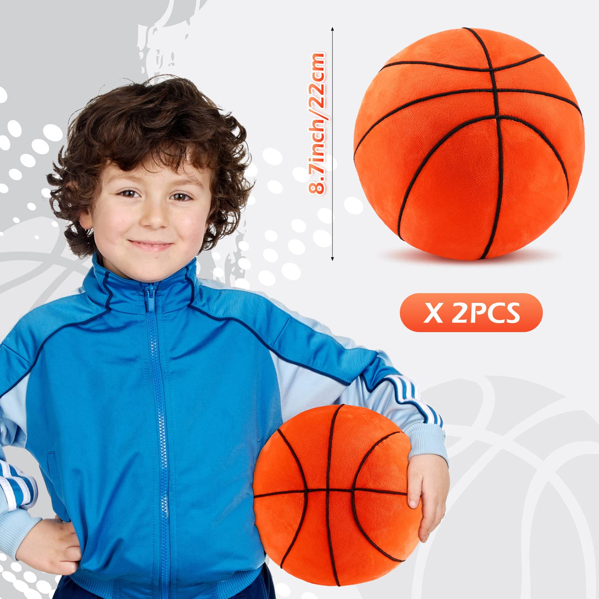 HyDren two-pack plush basketball pillows with realistic stitching for authentic look.