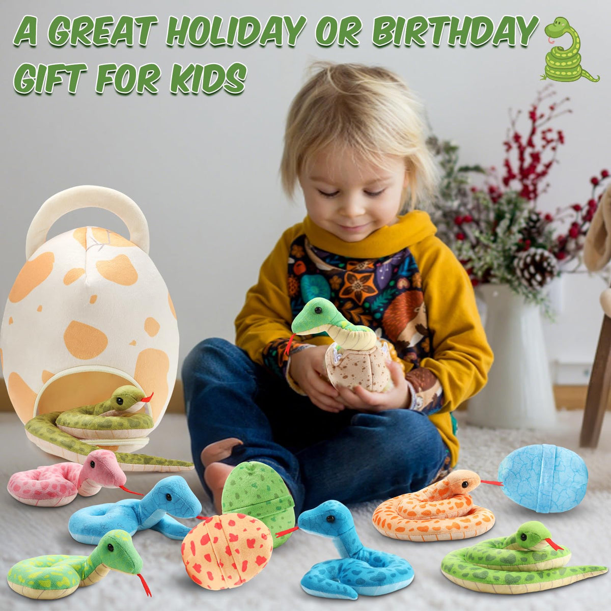 HyDren vibrant snake plush invites soft tactile fun for kids.