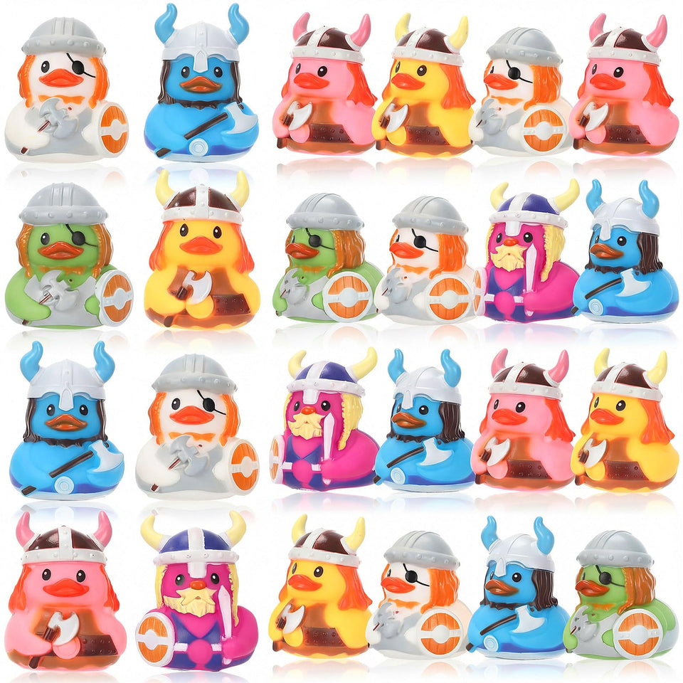 HyDren Viking rubber ducks pack with four outfits for party decor