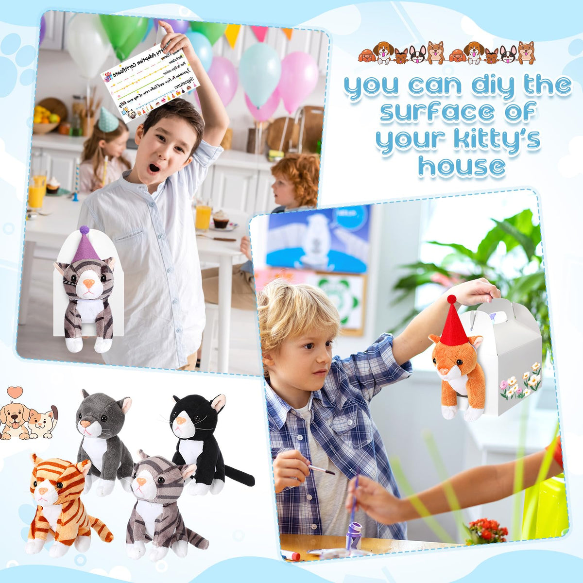 HyDren white gift box arch-opening showcases plush cat reveal