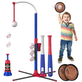 HYES 4-in-1 T-Ball blue overview shows versatile play options for kids