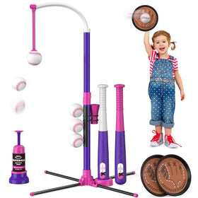 HYES 4-in-1 hanging tee setup improves balance and hand-eye coordination.