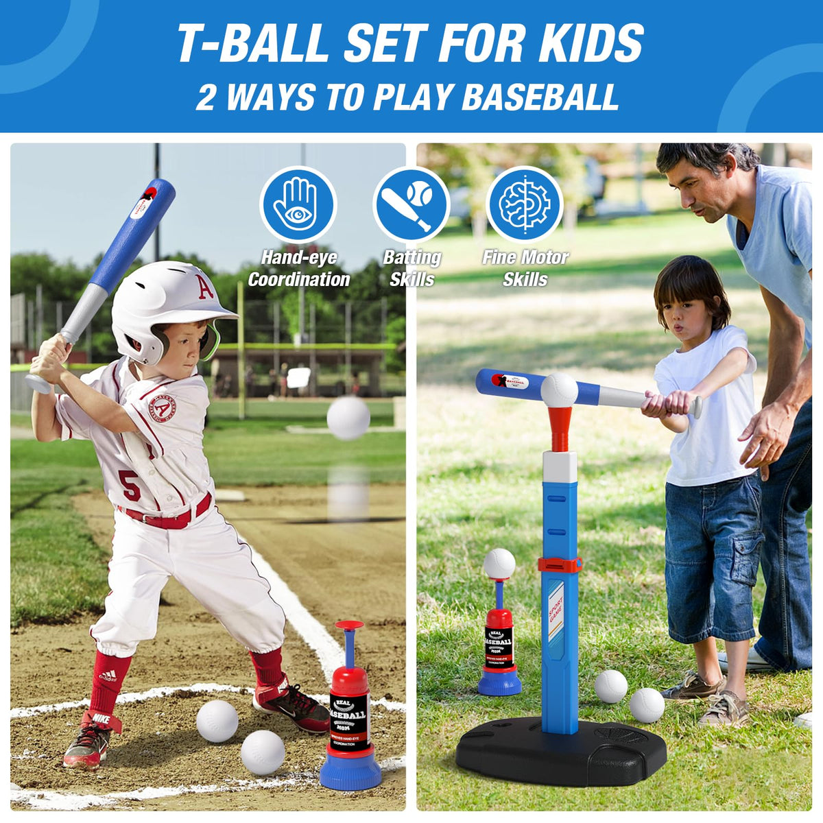 HYES adjustable-height hoop grows with your child for long-term play.