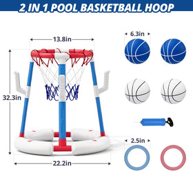 HYES anti-tip base stabilizes the hoop for steady play on water.