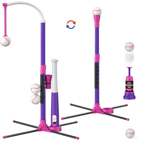 HYES baseball set hanging tee shows adjustable height for versatile practice