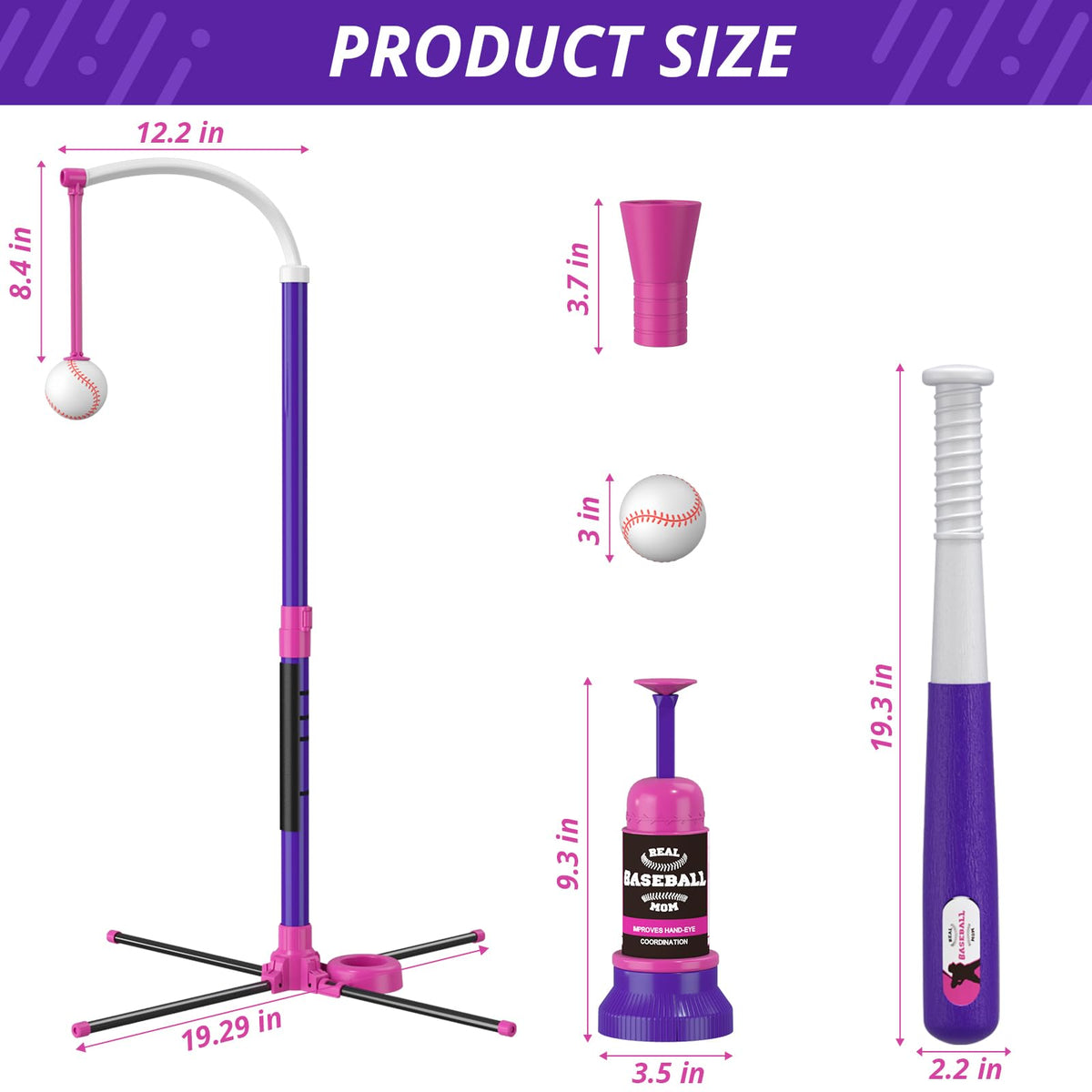 HYES baseball set safe rounded edges protect little hands
