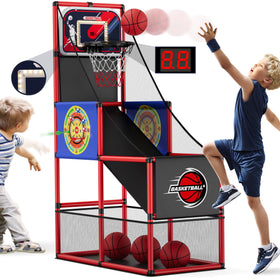 HYES basketball arcade backboard with LED score for real-time home gameplay.