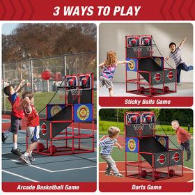 HYES basketball arcade backboard with LED scoreboard for real-time scores