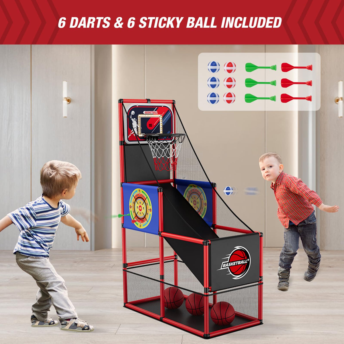 HYES bottom storage keeps extra balls neatly stored.