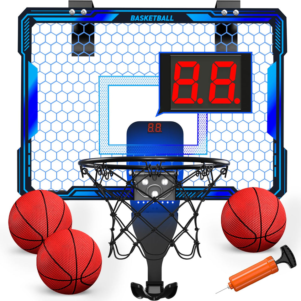 HYES basketball hoop with 7-color LED lights for dynamic gameplay