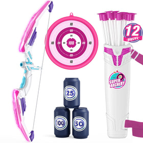 HYES LED bow and arrows for kids, ideal for night play.