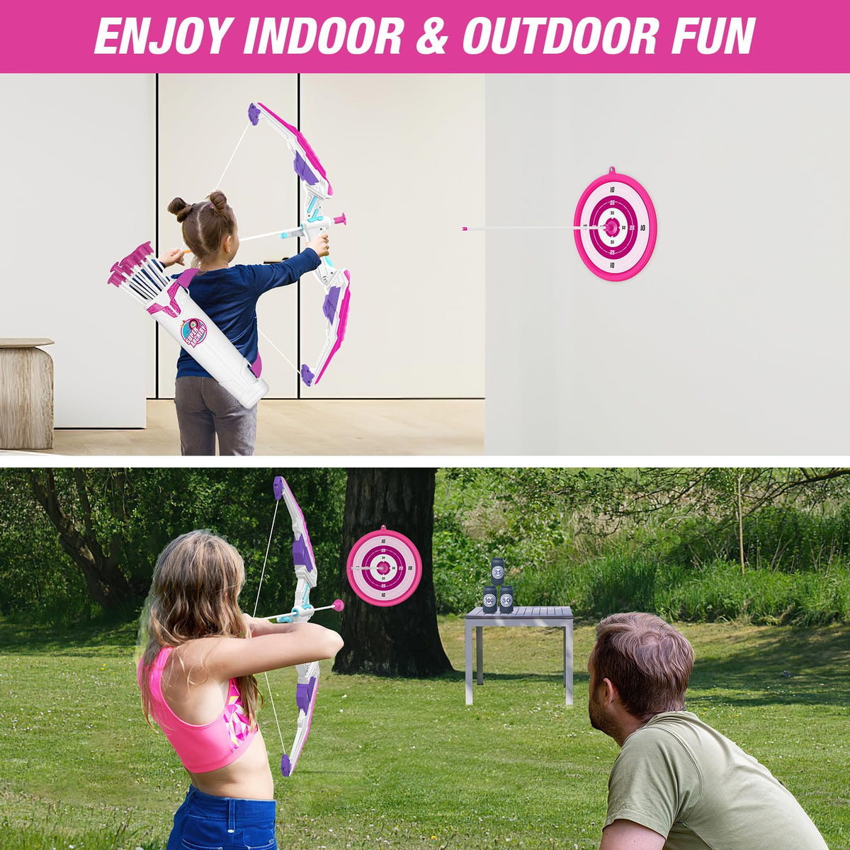 HYES compact archery set ready for indoor and outdoor fun.