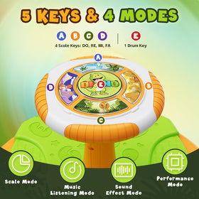 HYES Dinosaur Sit and Spin built with durable ABS plastic for long-lasting play.