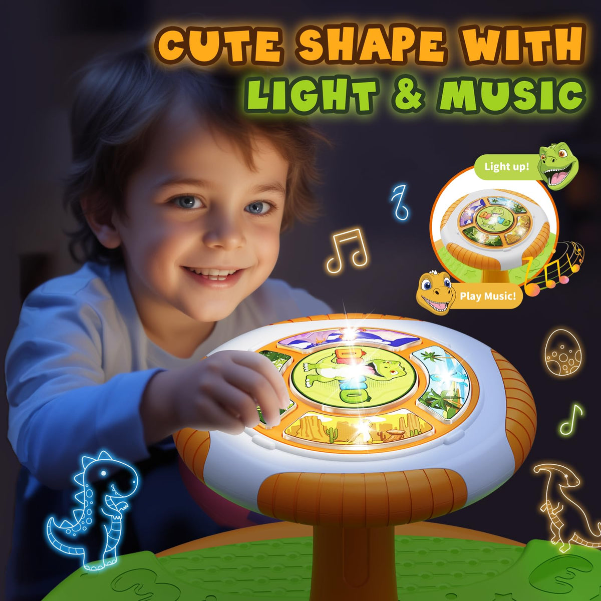 HYES Sit and Spin features four music modes for rhythm exploration.