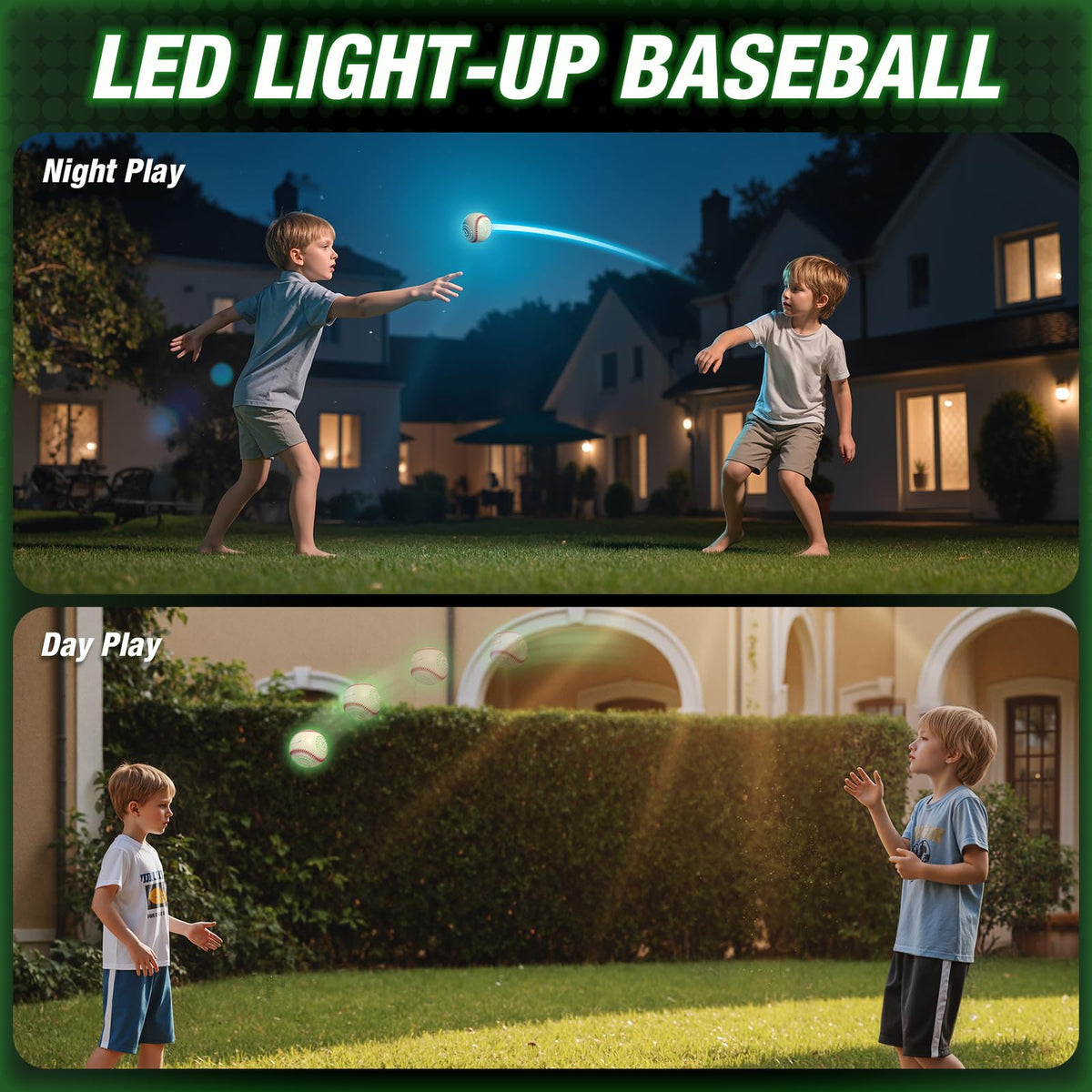 HYES dust-protected charging port on glow baseball for durable use