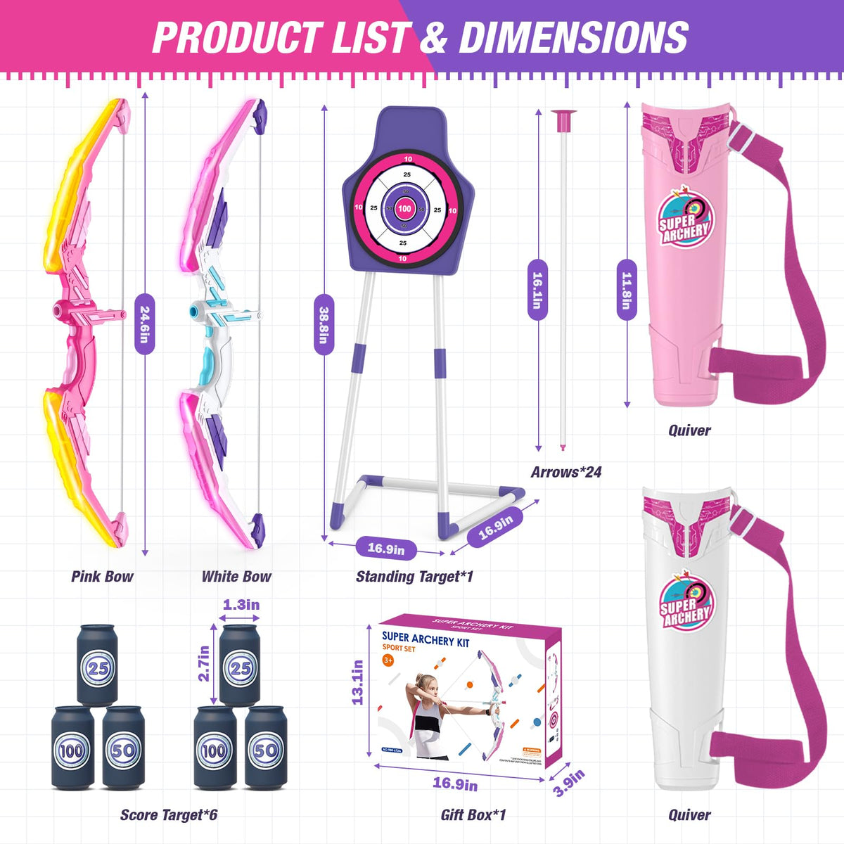HYES indoor-outdoor archery set is portable for adventures.