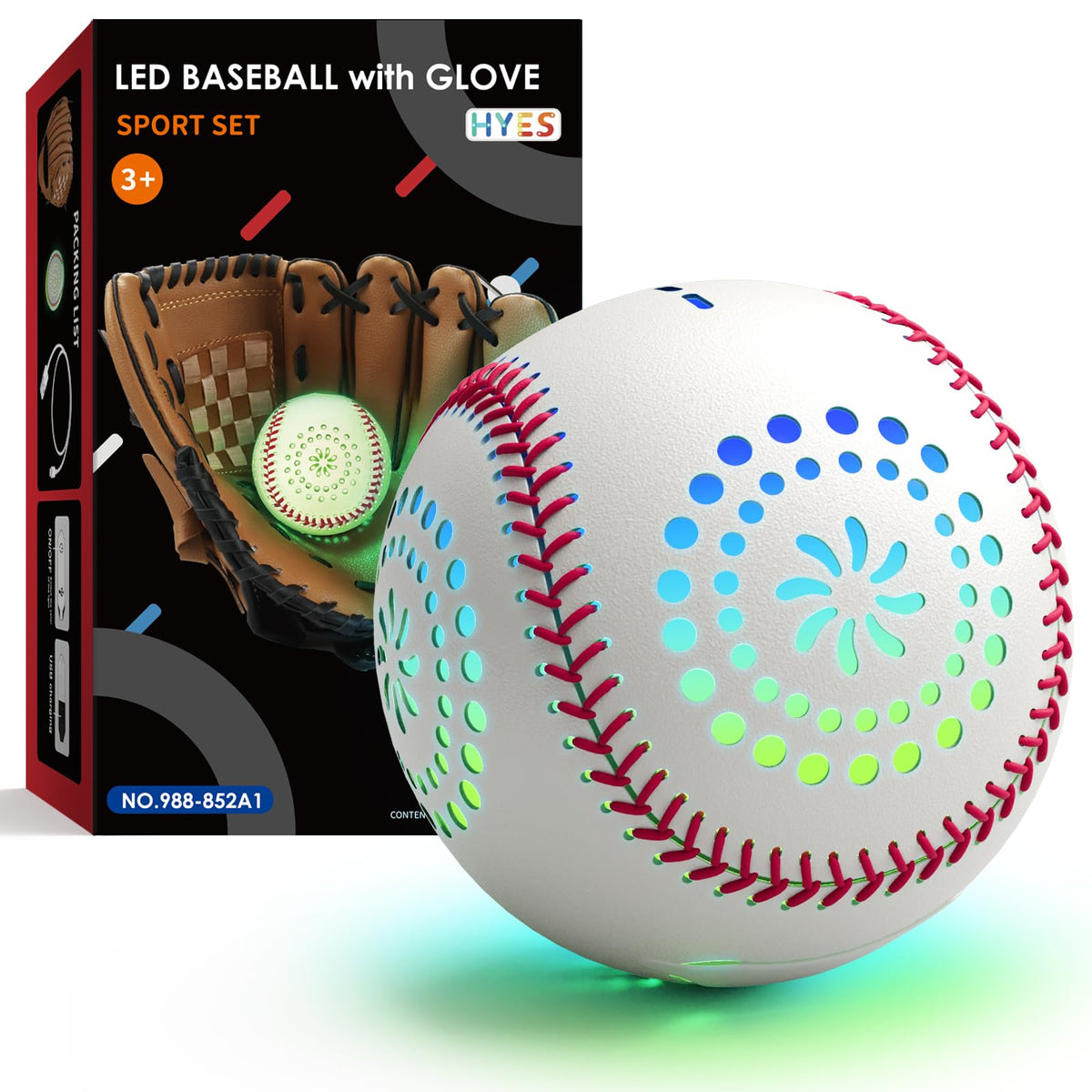 HYES Kids baseball glove left-handed for easy catching.