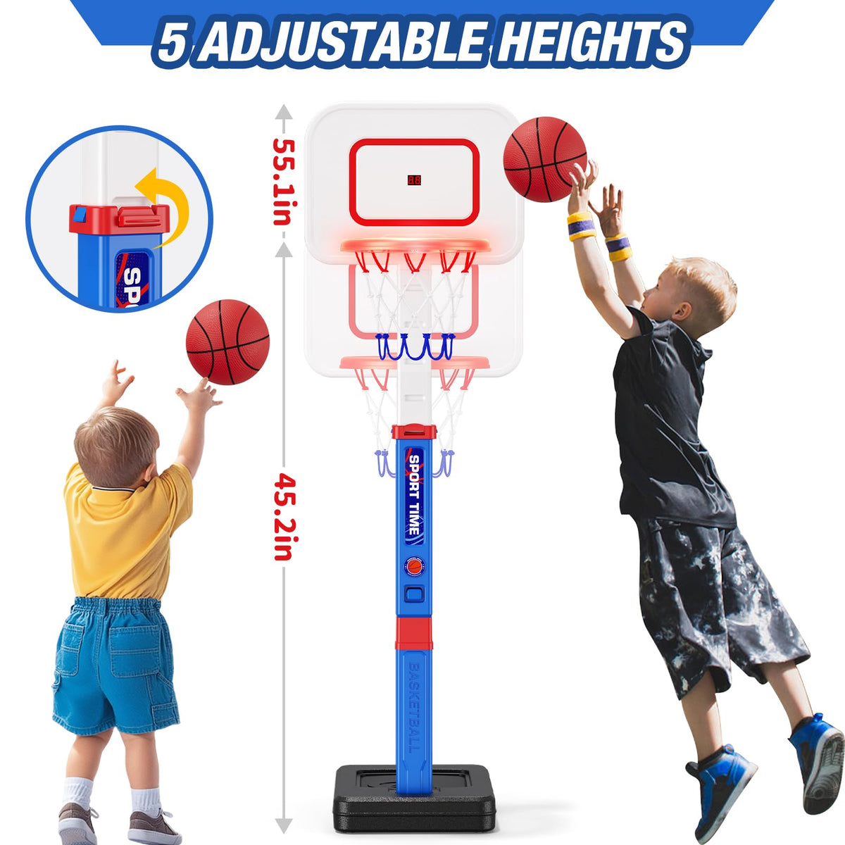 HYES LED rim lights up during shots for nighttime fun