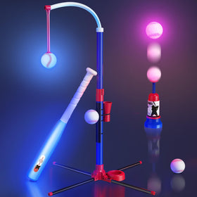 HYES light-up tee ball set glowing for day and night play