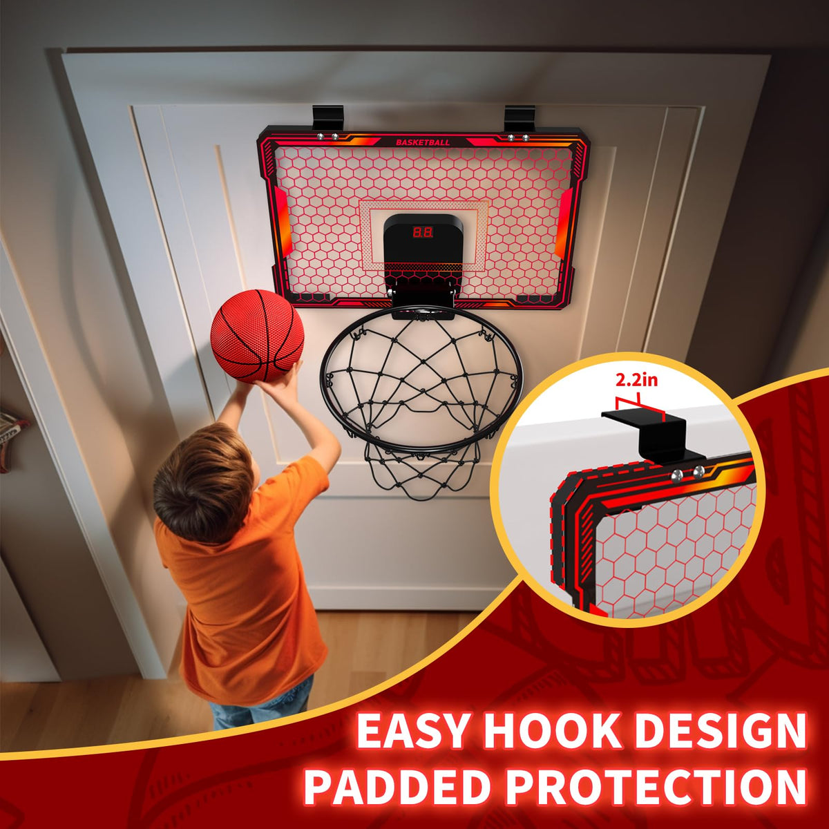 HYES easy installation using door hooks fits most doors